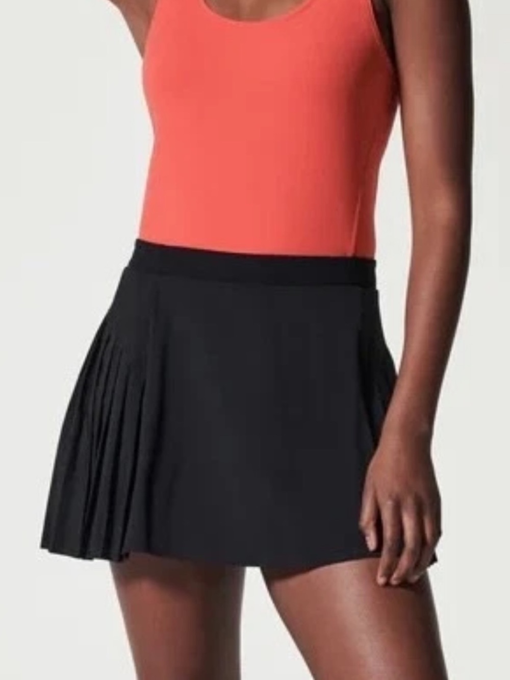 Spanx Get Moving Pleated 14" Skort in the color "Very Black"
